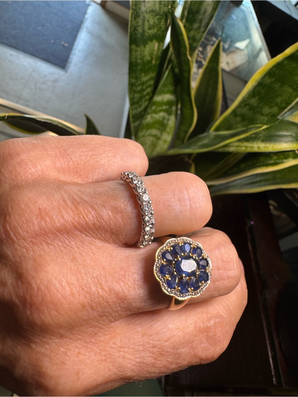 Platinum $6550. Blue Nile Diamond Eternity Band Ring - Picture 11 of 16